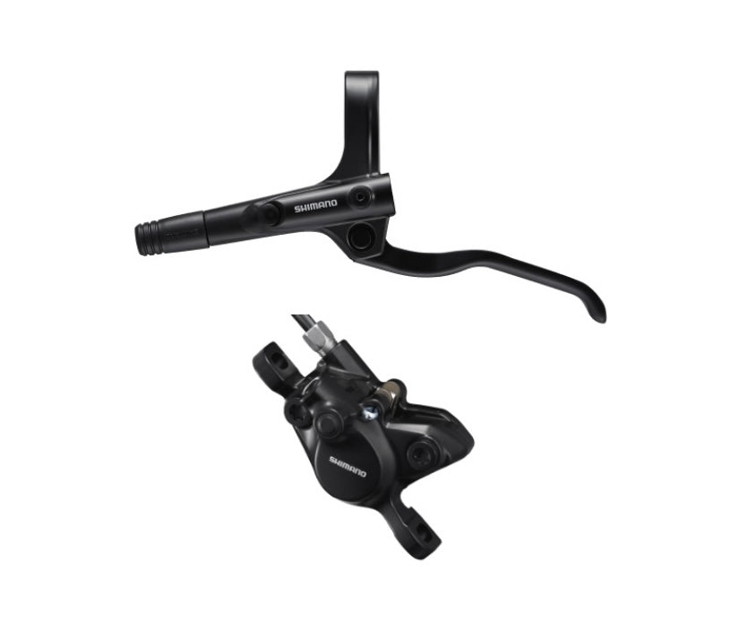 Shimano BR-MT200 / BL-MT200 bled brake lever/post mount calliper, black, rear left