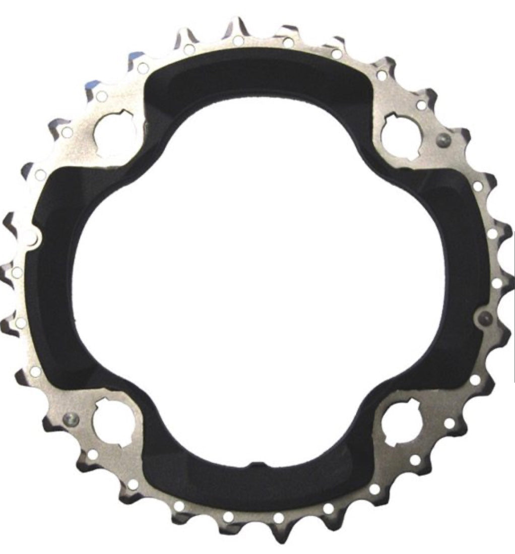 Shimano FC-M6000 Deore 10 speed triple middle chainring 30T-AN, black