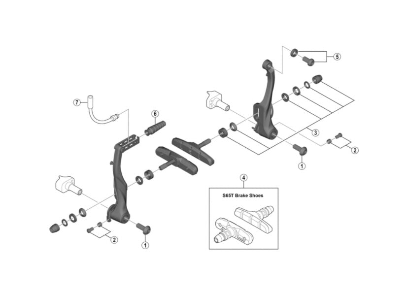 Shimano Brake inner cable lead pipe 45 degree