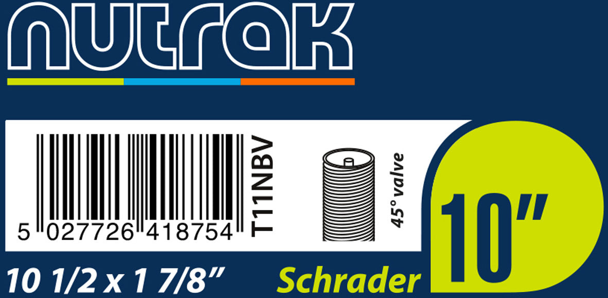 Nutrak 10 1/2 x 1 7/8 inch (270 x 47-203) Schrader inner tube with 45 degree valve