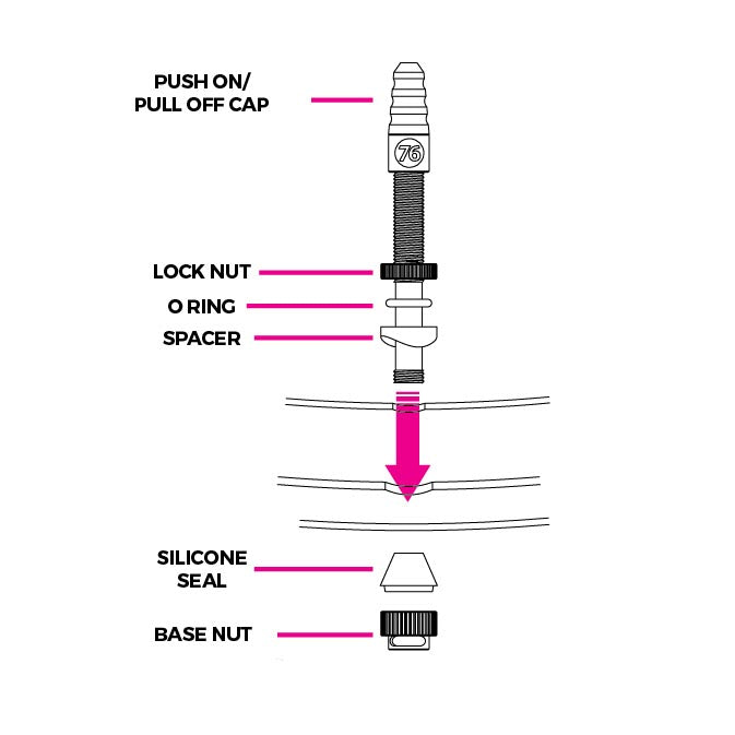 76 Tubeless Valve