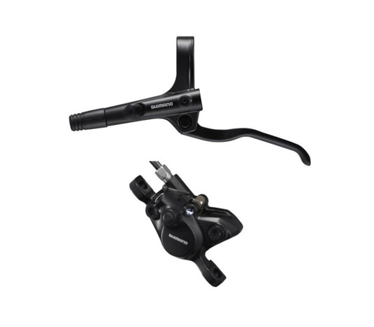 Shimano BR-MT200 / BL-MT200 bled brake lever/post mount calliper, black, rear left