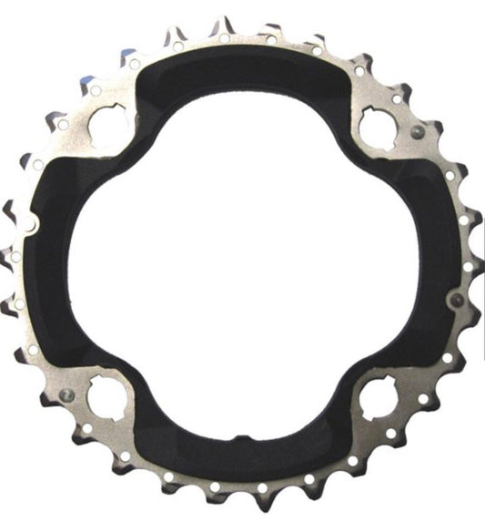 Shimano FC-M6000 Deore 10 speed triple middle chainring 30T-AN, black