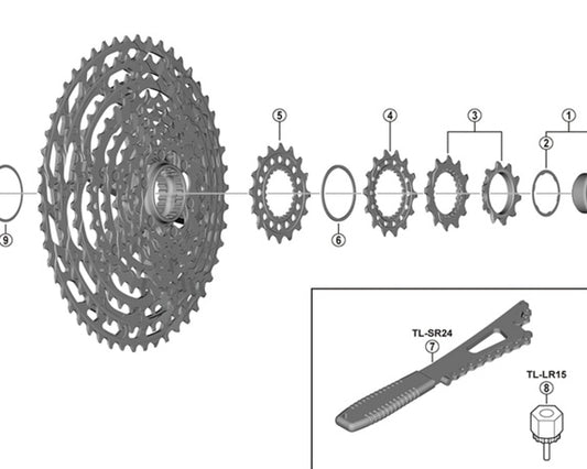 Shimano CS-M9100 sprocket wheel, 10T and 12T