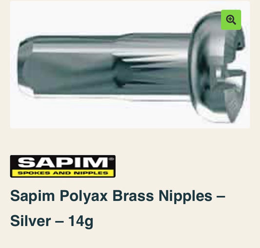 Sapim Polyax Brass Nipples – Silver – 14g