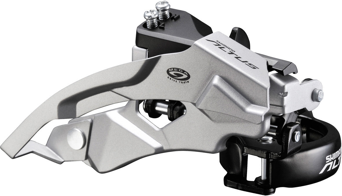 Shimano FD-M370 Altus 9-speed front derailleur, top swing, dual-pull