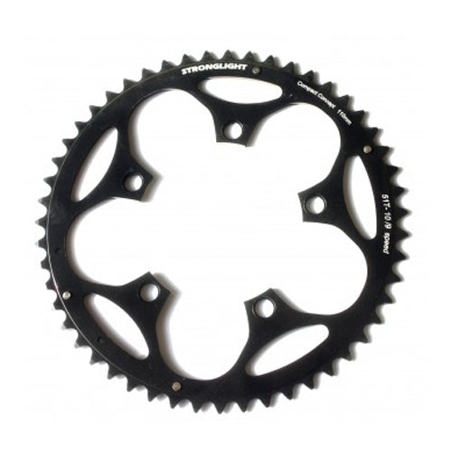 Stronglight Dural 5083 9/10sp Chainrings 110 PCD Outer 50 T, BLACK